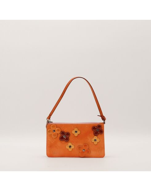 Pochette Lexington Flower marron - 20.5 x 11.5 x 3.5 cm