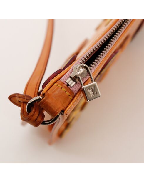 Pochette Lexington Flower marron - 20.5 x 11.5 x 3.5 cm