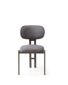 Set van 2 stoelen Muriz Donkergrijs/Cappuccino - L.43 cm x H. 83 cm x D. 47,5 cm