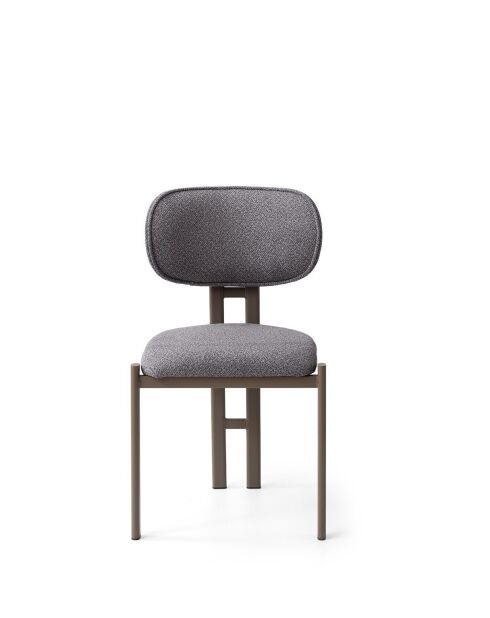 Set van 2 stoelen Muriz Donkergrijs/Cappuccino - L.43 cm x H. 83 cm x D. 47,5 cm