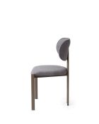 Set van 2 stoelen Muriz Donkergrijs/Cappuccino - L.43 cm x H. 83 cm x D. 47,5 cm