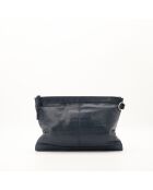 Pochette en cuir bleu marine - 24 x 18 x 3 cm