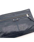 Pochette en cuir bleu marine - 24 x 18 x 3 cm