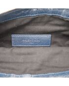 Pochette en cuir bleu marine - 24 x 18 x 3 cm