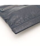 Pochette en cuir bleu marine - 24 x 18 x 3 cm