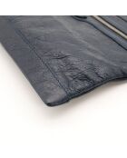 Pochette en cuir bleu marine - 24 x 18 x 3 cm