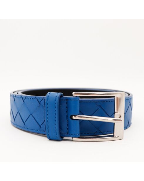 Ceinture en cuir bleu - 111 x 3.5 cm