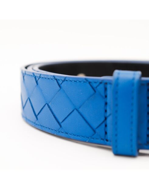 Ceinture en cuir bleu - 111 x 3.5 cm