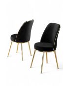 Set van 2 zwartgouden Pefa stoelen - L.45 cm x H. 91 cm x D. 42 cm