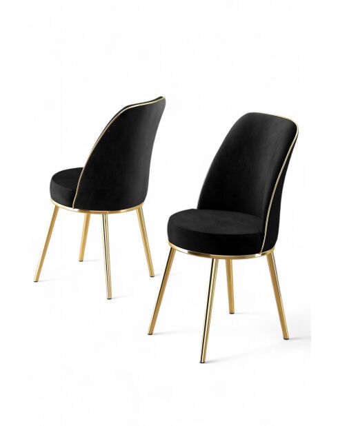 Set van 2 zwartgouden Pefa stoelen - L.45 cm x H. 91 cm x D. 42 cm
