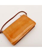Pochette en cuir Vernis Lexington marron - 20 x 12 x 4 cm