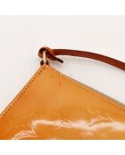Pochette en cuir Vernis Lexington marron - 20 x 12 x 4 cm