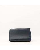Sac en cuir Trapèze Crocodile bleu marine - 46 x 20 x 15 cm