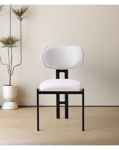 Set van 2 stoelen Muriz gebroken wit/zwart - l.43 cm x H. 83 cm x D. 47,5 cm