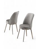 Set van 2 grijze chromen stoelen Pefa - L.45 cm x H. 91 cm x D. 42 cm