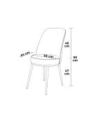 Set van 2 grijze chromen stoelen Pefa - L.45 cm x H. 91 cm x D. 42 cm