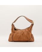 Sac en cuir Hobo Jockey camel - 46 x 25 x 13 cm