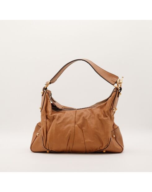 Sac en cuir Hobo Jockey camel - 46 x 25 x 13 cm