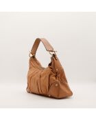 Sac en cuir Hobo Jockey camel - 46 x 25 x 13 cm