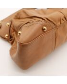 Sac en cuir Hobo Jockey camel - 46 x 25 x 13 cm