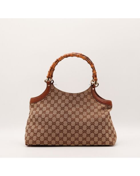 Sac Hobo Bambou marron - 38 x 27 x 14 cm