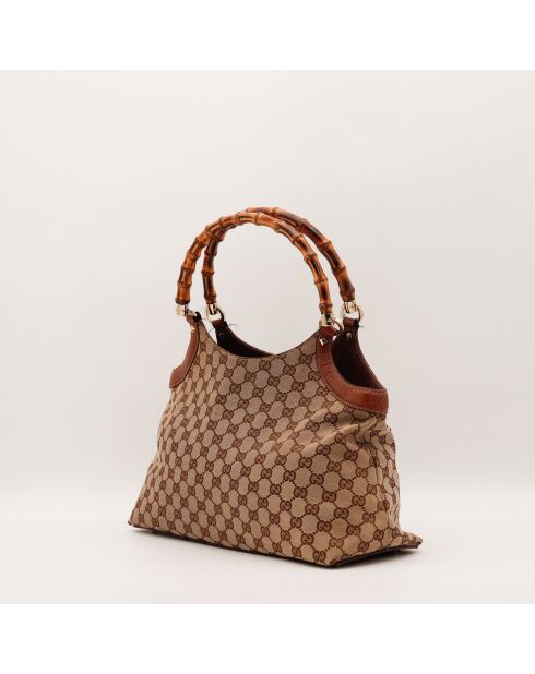 Sac Hobo Bambou marron - 38 x 27 x 14 cm