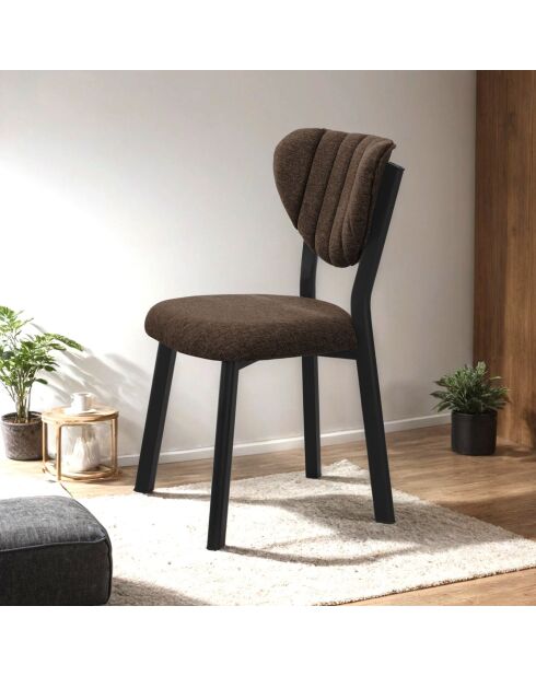 Bruine stoel Elma - l.47 cm x H. 85 cm x D. 45 cm
