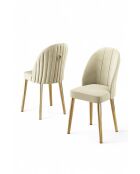 Set van 4 stoelen Mara crème goud - L.45 cm x H. 91 cm x D. 42 cm