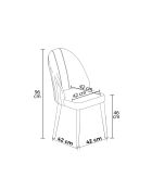 Set van 4 stoelen Mara crème goud - L.45 cm x H. 91 cm x D. 42 cm