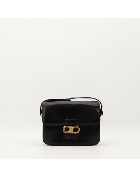 Sac en cuir Triomphe Vintage noir - 24 x 17 x 7 cm