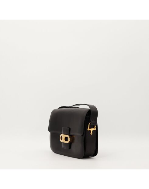 Sac en cuir Triomphe Vintage noir - 24 x 17 x 7 cm