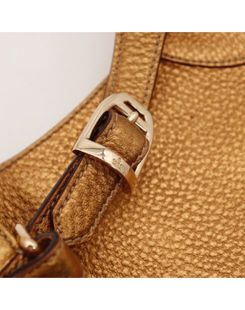 Sac en cuir Jackie Hasler doré - 36 x 28 x 5 cm