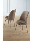Set van 2 Pefa Cappuccino Chrome-stoelen - l.45 cm x H. 91 cm x D. 42 cm