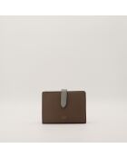 Portefeuille en cuir bicolore - 10 x 14 x 2 cm
