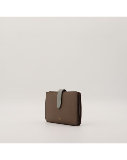 Portefeuille en cuir bicolore - 10 x 14 x 2 cm