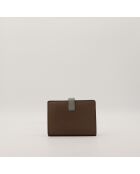 Portefeuille en cuir bicolore - 10 x 14 x 2 cm