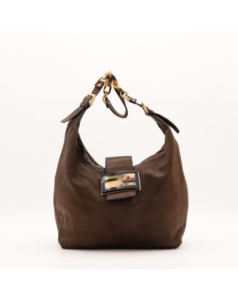 Sac en cuir Mama marron - 29 x 26 x 16 cm