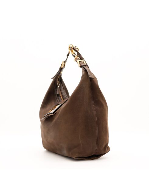 Sac en cuir Mama marron - 29 x 26 x 16 cm