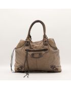 Sac en cuir City Velo taupe - 33 x 27 x 18 cm