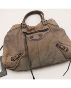 Sac en cuir City Velo taupe - 33 x 27 x 18 cm