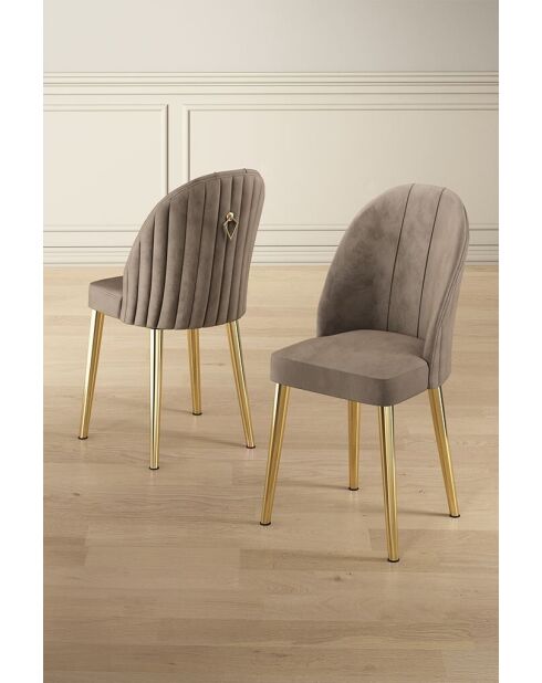 Set van 2 gouden Mara Cappuccinostoelen - B. 44 cm x H. 90 cm x D. 42 cm