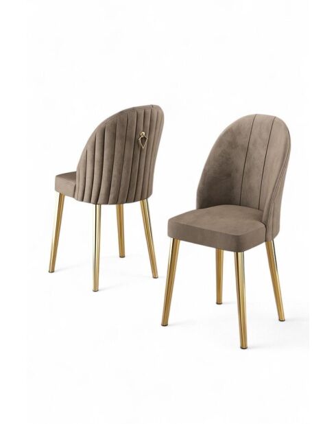Set van 2 gouden Mara Cappuccinostoelen - B. 44 cm x H. 90 cm x D. 42 cm