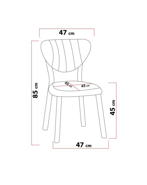 Antracietkleurige stoel Elma - L.47 cm x H. 85 cm x D. 45 cm