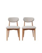 Set van 2 stoelen Boheems eikenbeige - l. 44 cm x H. 81 cm x D. 50 cm