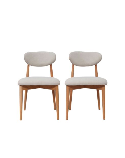 Set van 2 stoelen Boheems eikenbeige - l. 44 cm x H. 81 cm x D. 50 cm