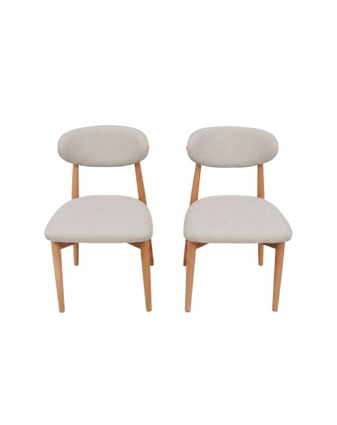 Set van 2 stoelen Boheems eikenbeige - l. 44 cm x H. 81 cm x D. 50 cm