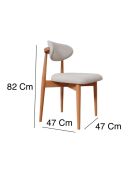 Set van 2 stoelen Boheems eikenbeige - l. 44 cm x H. 81 cm x D. 50 cm