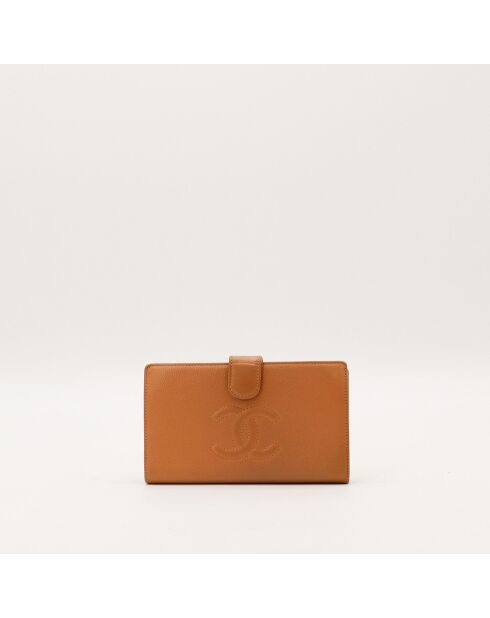 Portefeuille en cuir Timeless camel - 17 x 10 x 2 cm