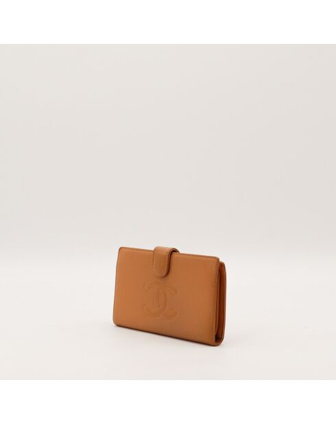 Portefeuille en cuir Timeless camel - 17 x 10 x 2 cm