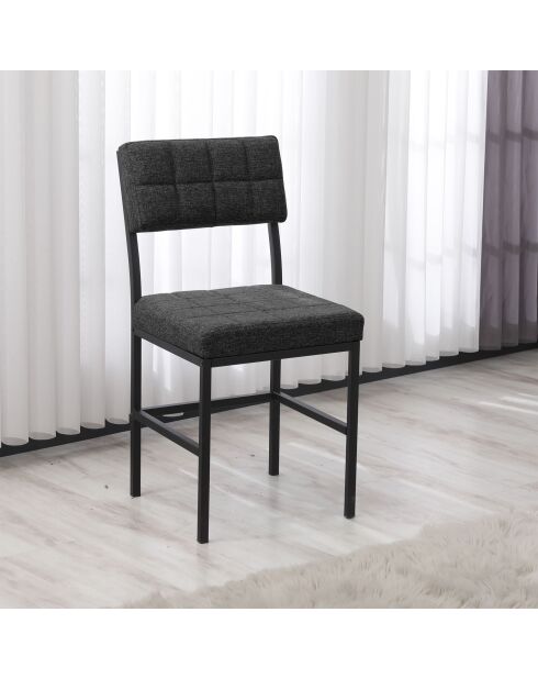 Stoel Dubai antraciet - l.40 cm x H. 82 cm x D. 40 cm